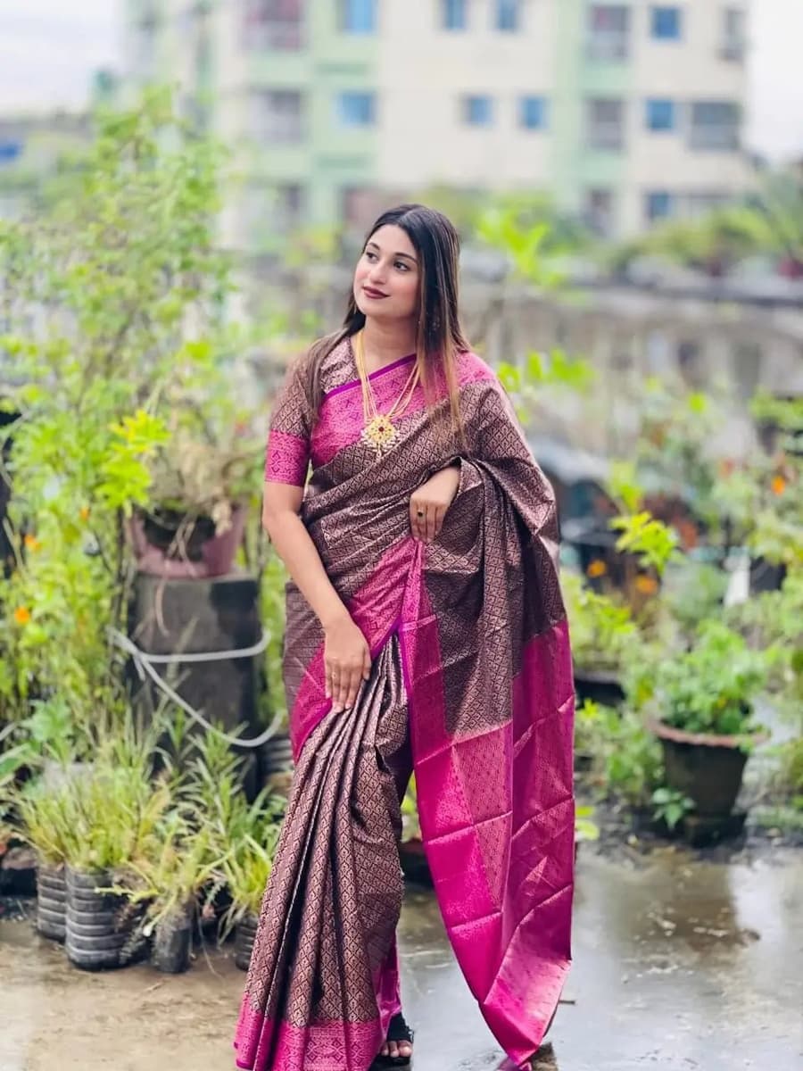 Kanchi katan saree combo — image 3